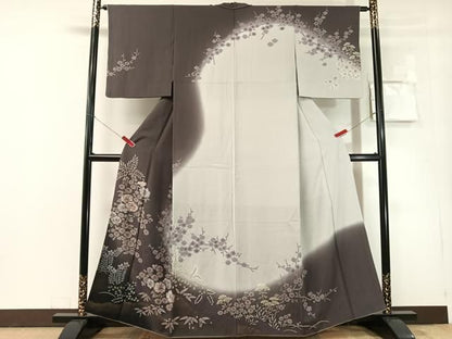 平和屋着物●訪問着　辻が花　絞り　草花文　暈し染め　金彩　正絹　逸品　CABN6226vp