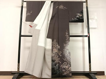 平和屋着物●訪問着　辻が花　絞り　草花文　暈し染め　金彩　正絹　逸品　CABN6226vp