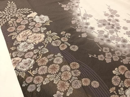 平和屋着物●訪問着　辻が花　絞り　草花文　暈し染め　金彩　正絹　逸品　CABN6226vp