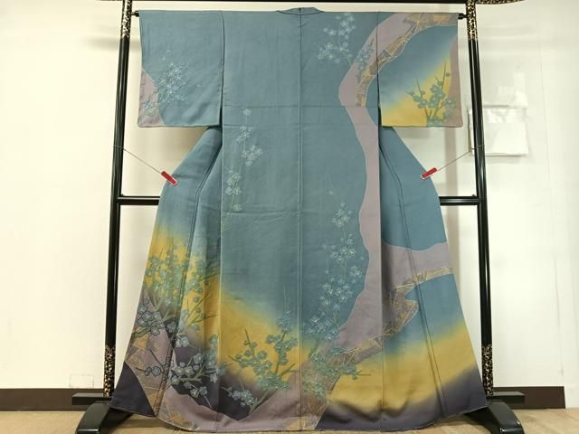 平和屋着物●訪問着　槍梅　暈し染め　金彩　正絹　逸品　未使用　CABN6233vp
