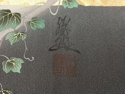 平和屋着物●英王室献上友禅作家　木下勝功　訪問着　刺繍　霞草花文　暈し染め　金彩　正絹　逸品　未使用　CABN6236vp