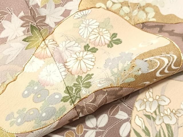 平和屋着物●豪華色留袖　駒刺繍　立波花松文　暈し染め　金彩　正絹　逸品　未使用　CABN6237vp