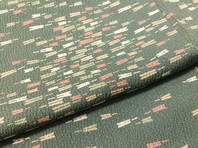 平和屋着物●上質な小紋　矢羽根文　ロング丈　正絹　逸品　CABN6252vp