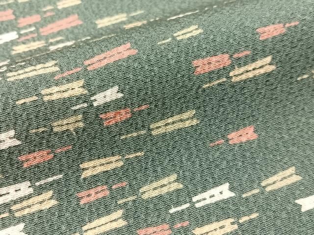 平和屋着物●上質な小紋　矢羽根文　ロング丈　正絹　逸品　CABN6252vp