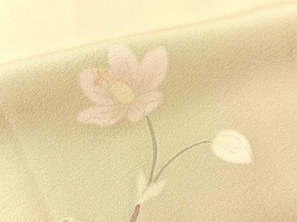 平和屋着物●本加賀友禅作家　沢飯芳雄　訪問着　草花文　正絹　逸品　CABN6265vp