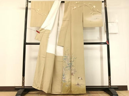 平和屋着物●訪問着　友禅　作家物　すずめ　暈し染め　正絹　逸品　CABN6266vp