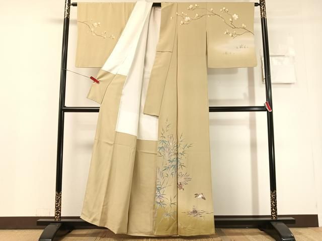 平和屋着物●訪問着　友禅　作家物　すずめ　暈し染め　正絹　逸品　CABN6266vp