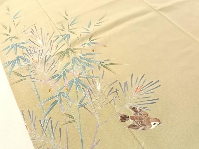 平和屋着物●訪問着　友禅　作家物　すずめ　暈し染め　正絹　逸品　CABN6266vp