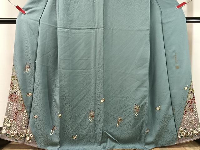 平和屋着物●世界的友禅作家　千地泰弘　訪問着　藤花文　暈し染め　金彩　正絹　逸品　CABN6323vp