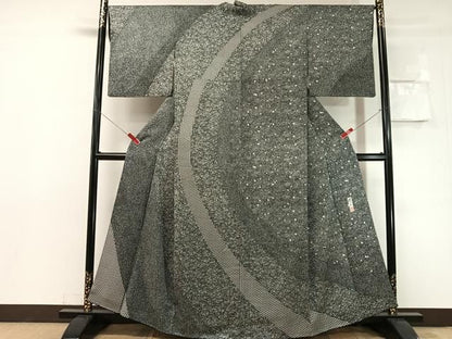 平和屋着物●山下晴三　京友禅競技大会受賞　江戸小紋　訪問着　寄せ小紋柄　正絹　逸品　CABN6327vp