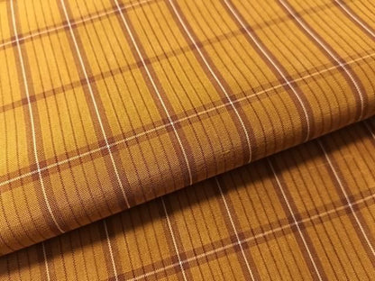 平和屋着物●本場黄八丈　平織　紬　格子柄　正絹　逸品　CABN6329vp