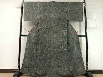 平和屋着物●京友禅の第一人者　松井青々　小紋　たたき染　黒地　正絹　逸品　未使用　CABN6334vp