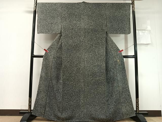 平和屋着物●京友禅の第一人者　松井青々　小紋　たたき染　黒地　正絹　逸品　未使用　CABN6334vp