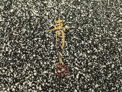 平和屋着物●京友禅の第一人者　松井青々　小紋　たたき染　黒地　正絹　逸品　未使用　CABN6334vp