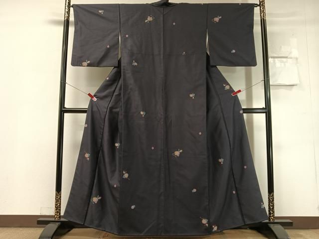 平和屋着物●上質な小紋　瓢箪花文　正絹　逸品　CABN6338vp