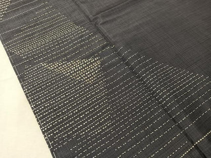 平和屋着物●本場縞大島紬　訪問着　総刺繍　刺し子　幾何学文様　正絹　逸品　未使用　CABN6339vp