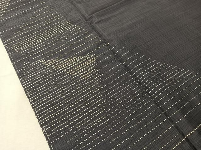平和屋着物●本場縞大島紬　訪問着　総刺繍　刺し子　幾何学文様　正絹　逸品　未使用　CABN6339vp