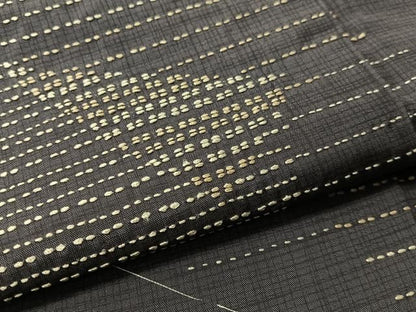 平和屋着物●本場縞大島紬　訪問着　総刺繍　刺し子　幾何学文様　正絹　逸品　未使用　CABN6339vp