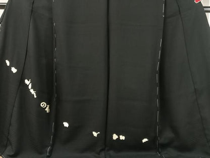 平和屋着物●色留訪問着　総刺繍　駒刺繍　十二支　干支　黒地　金糸　仮絵羽　正絹　逸品　未使用　CABN6362vp