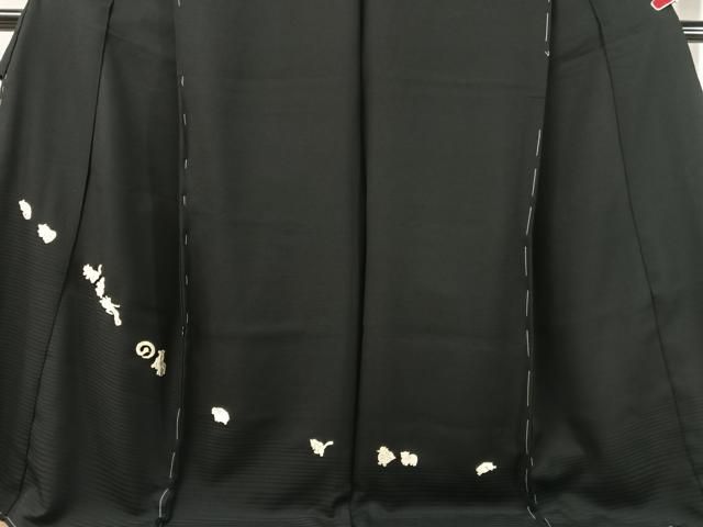 平和屋着物●色留訪問着　総刺繍　駒刺繍　十二支　干支　黒地　金糸　仮絵羽　正絹　逸品　未使用　CABN6362vp