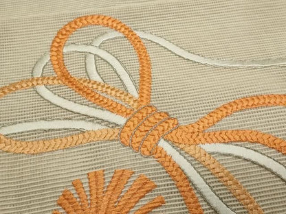 平和屋着物＊夏物　八寸名古屋帯　駒刺繍　結び紐　正絹　逸品　CABN6469fb