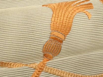 平和屋着物＊夏物　八寸名古屋帯　駒刺繍　結び紐　正絹　逸品　CABN6469fb