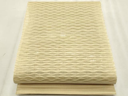 平和屋着物＊夏物　八寸名古屋帯　絽綴れ　よろけ縞　正絹　逸品　CABN6475fb