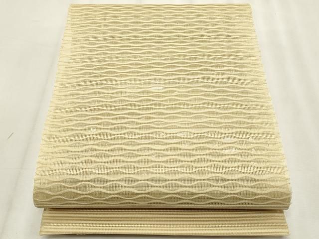 平和屋着物＊夏物　八寸名古屋帯　絽綴れ　よろけ縞　正絹　逸品　CABN6475fb