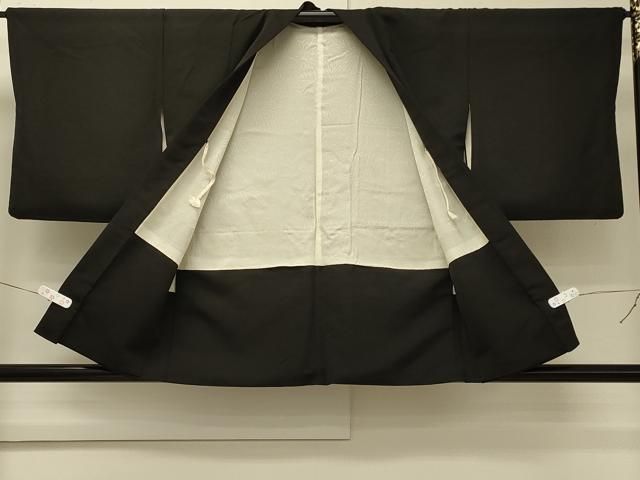 平和屋着物＃羽織　寿光織　枝花文　黒地　金糸　正絹　逸品　CABN6932in
