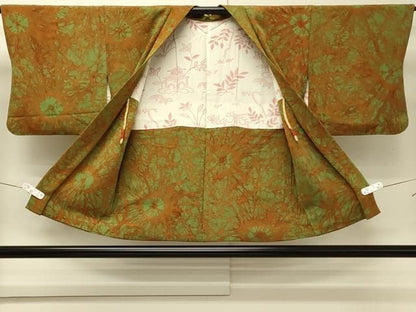 平和屋着物＃羽織　ろうけつ染め　霞文　鬼しぼ縮緬　正絹　逸品　CABN6935in