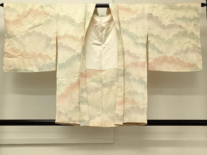 平和屋着物＃羽織　総絞り　雲取り文　正絹　逸品　CABN6936in