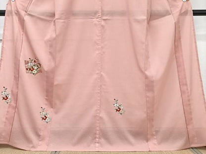 平和屋着物＊夏物　中国三大刺繍　スワトウ刺繍　総刺繍　訪問着　絽縮緬　絵巻草花文　金銀糸　洗える着物　未使用　CABN6973xi