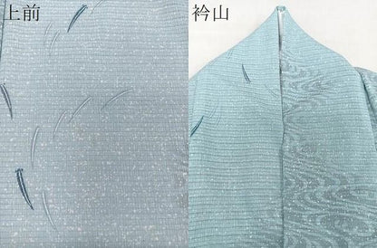 平和屋着物＊夏物　小紋　絽縮緬　流水落ち葉文　洗える着物　CABN6995xi