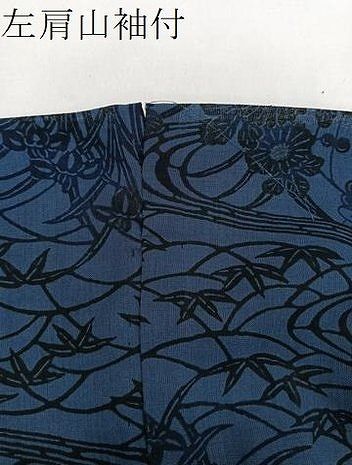 平和屋着物＊夏物　小紋　紗　型染め　流水鴛鴦花文　洗える着物　CABN7000xi
