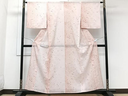 平和屋着物＊夏物　小紋　絽　舞花文　洗える着物　CABN7005xi