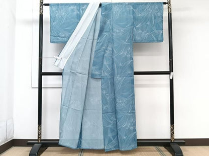 平和屋着物＊夏物　小紋　絽　草花文　洗える着物　CABN7006xi
