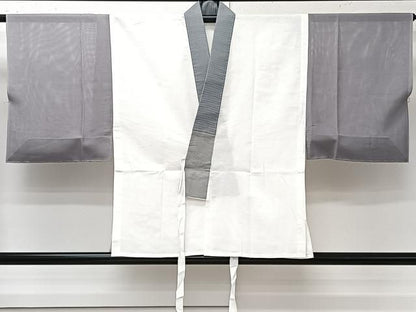平和屋着物＊夏物　男性　半襦袢　紗　白色　正絹　逸品　未使用　CABN7016xi