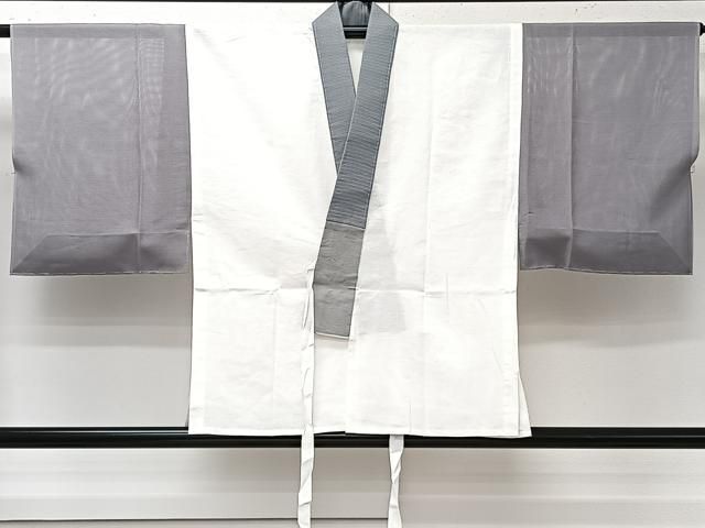 平和屋着物＊夏物　男性　半襦袢　紗　白色　正絹　逸品　未使用　CABN7016xi