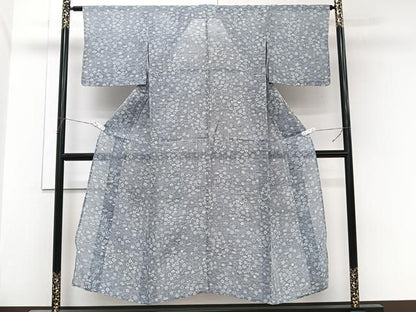 平和屋着物＊夏物　本場小千谷縮　舞花文　麻　逸品　CABN7034xi