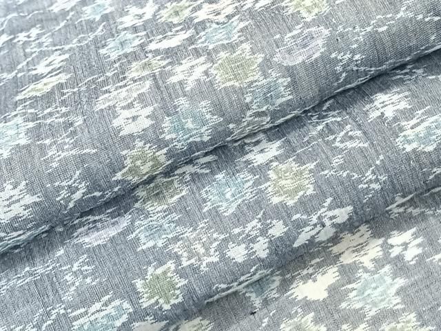 平和屋着物＊夏物　本場小千谷縮　舞花文　麻　逸品　CABN7034xi