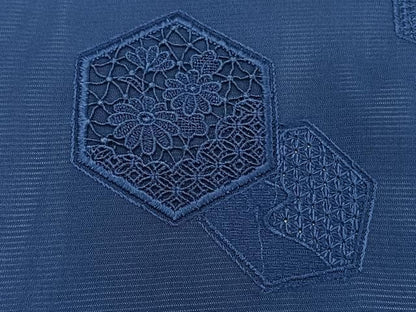 平和屋着物＊夏物　中国三大刺繍　スワトウ刺繍　総刺繍　無地絵羽　訪問着　絽　亀甲花文様　杜若色　正絹　逸品　CABN7142xi