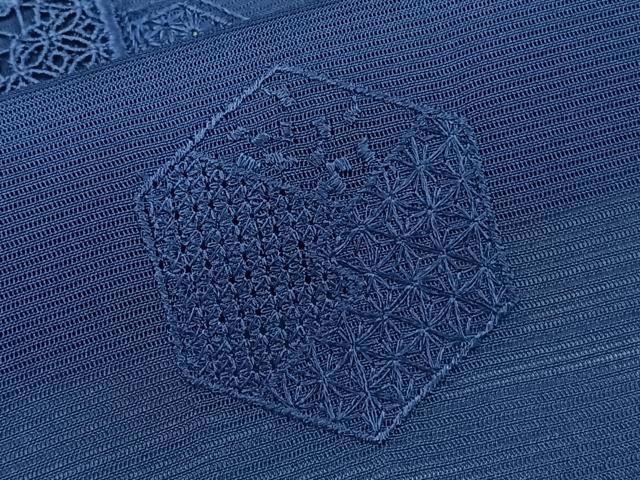 平和屋着物＊夏物　中国三大刺繍　スワトウ刺繍　総刺繍　無地絵羽　訪問着　絽　亀甲花文様　杜若色　正絹　逸品　CABN7142xi
