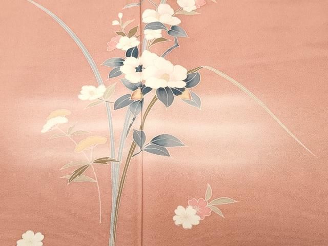 平和屋着物■訪問着　草花文　暈し染め　正絹　逸品　CABN7301ev