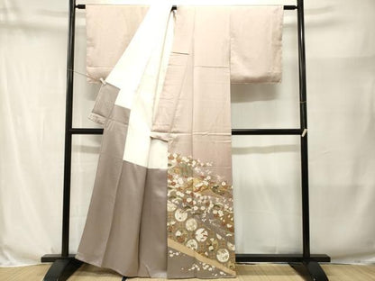 平和屋着物■豪華色留袖　天井扇面飛鶴枝花文　暈し染め　金彩　正絹　逸品　CABN7311ev