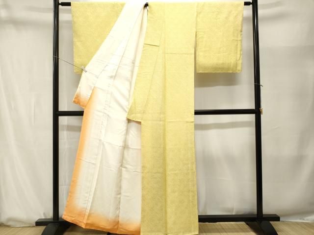 平和屋着物■大変加工の良い総絞り小紋　正絹　逸品　CABN7322ev