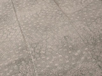平和屋着物■上質な小紋　笹竹草花文　正絹　逸品　CABN7327ev