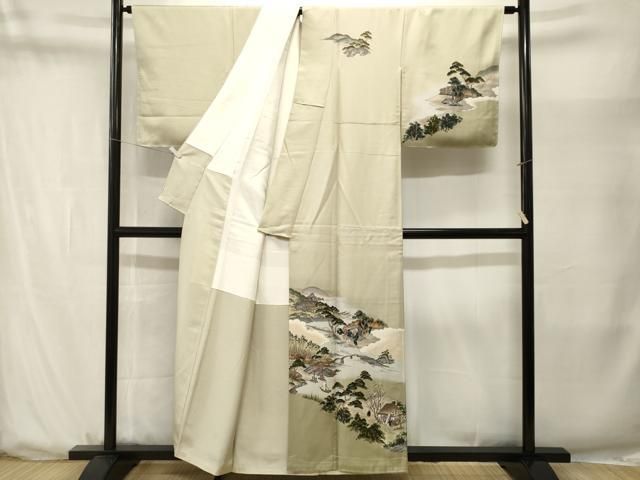 平和屋着物■訪問着　人物御所解文　反端付き　正絹　逸品　CABN7329ev