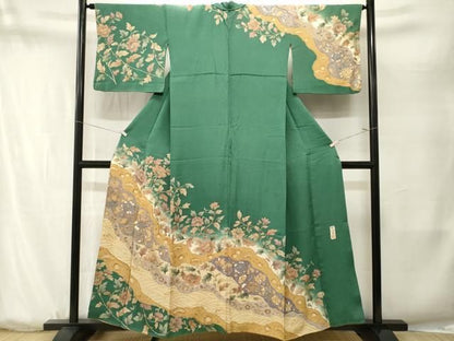 平和屋着物■訪問着　絞り　道長更紗枝花文　暈し染め　正絹　逸品　CABN7342ev