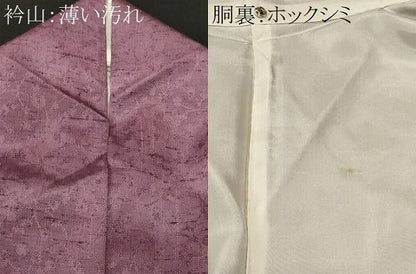 平和屋着物■上質な紬　草花文　二藍色　正絹　逸品　CABN7397ev