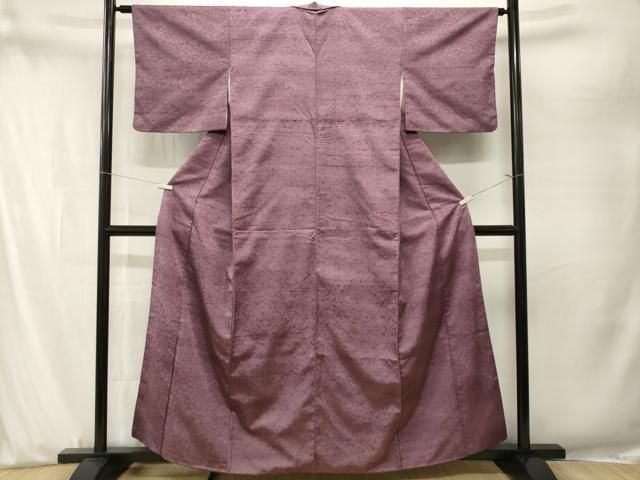 平和屋着物■上質な紬　草花文　二藍色　正絹　逸品　CABN7397ev